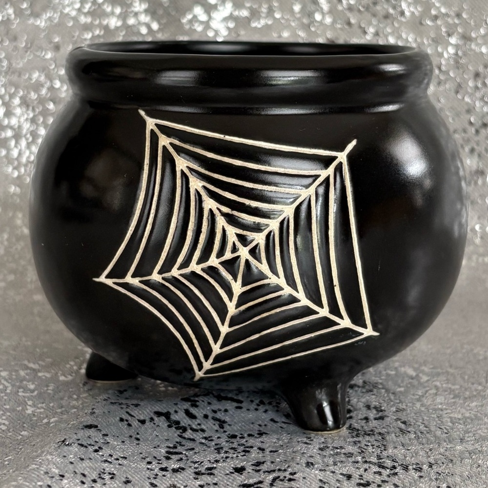 Target Spritz Black Cauldron Mug 2022 Halloween Spider Web